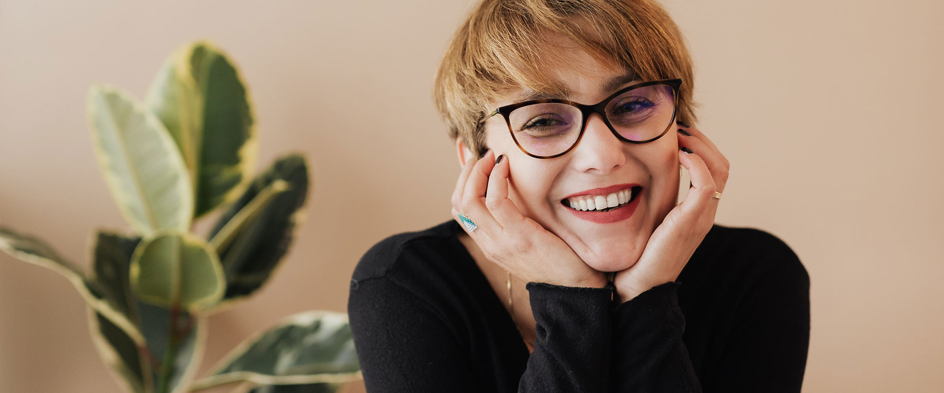 Woman with Glasses Smiling Woman with Glasses Smiling